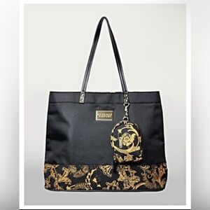 New Versace Parfums Black and Gold Tote